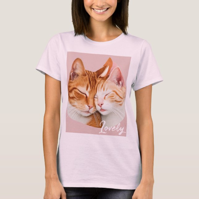 "Cat Couple Love T-Shirt" T-Shirt (Front)