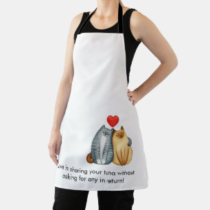 Cat Couple Lovers Cute Funny Happy Valentine's Day Apron