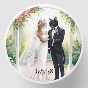 Cat Couple wedding Bride and Groom  Mini Candle Favors
