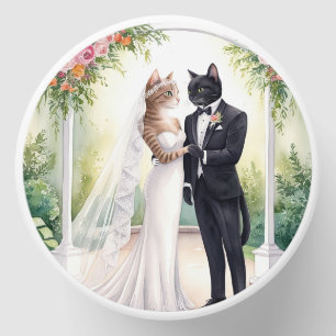 Cat Couple wedding Bride and Groom Mini Candle Favors