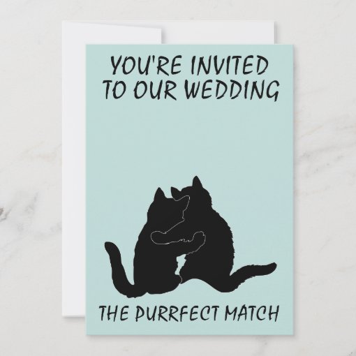 CAT COUPLE WEDDING CUSTOM INVITATIONS | Zazzle