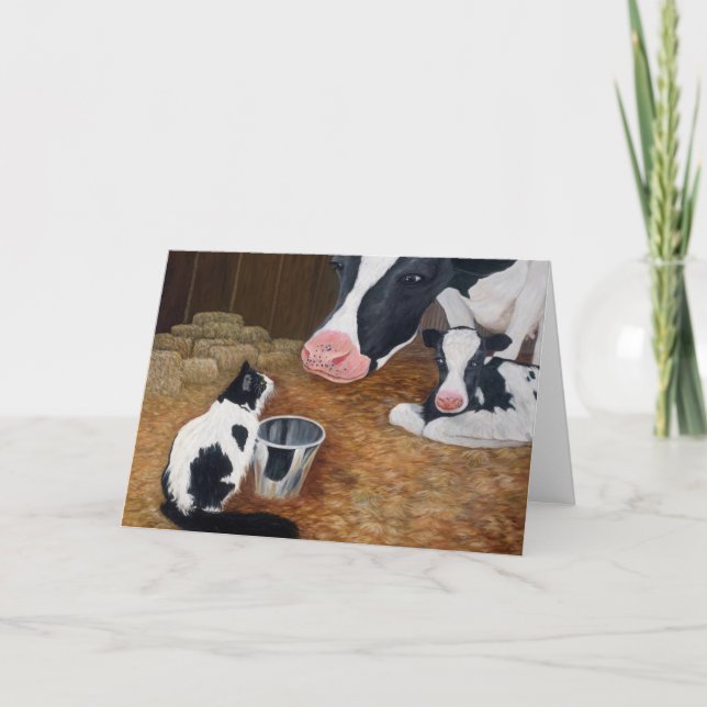 Cat, Cow and Calf Card (Front)
