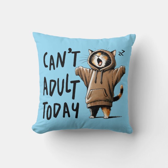Cat Cozy Throw Pillow  (Front)
