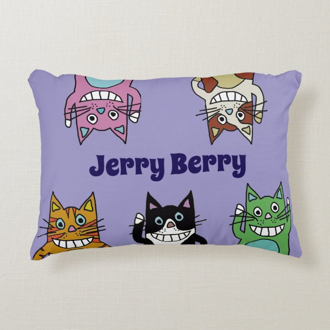cat crazy cosy cats accent pillow (Front)