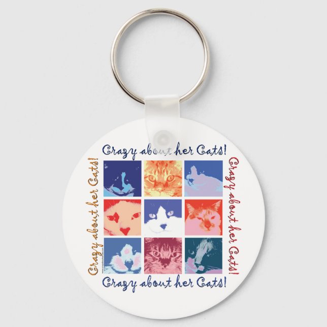 Cat Crazy Keychain (Front)