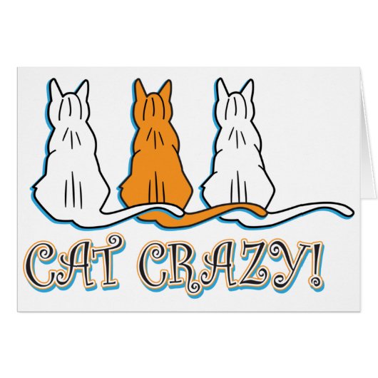 Cat Crazy Orange Tabby Cat Cards (Front Horizontal)