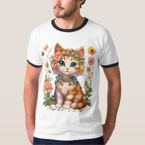Cat Creations Boho Flower Clipart T_Shirt