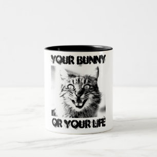 Cat Criminals Your Bunny Or Your Life Spoof Two-Tone Coffee Mug