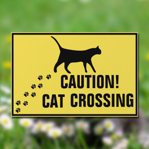 Cat Crossing•Caution Sign