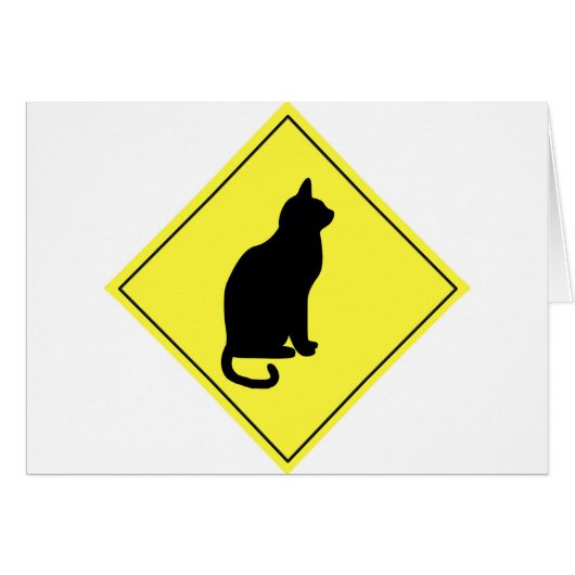 Cat Crossing Sign Cards (Front Horizontal)
