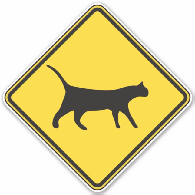 Cat Crossing Sticker (Front)