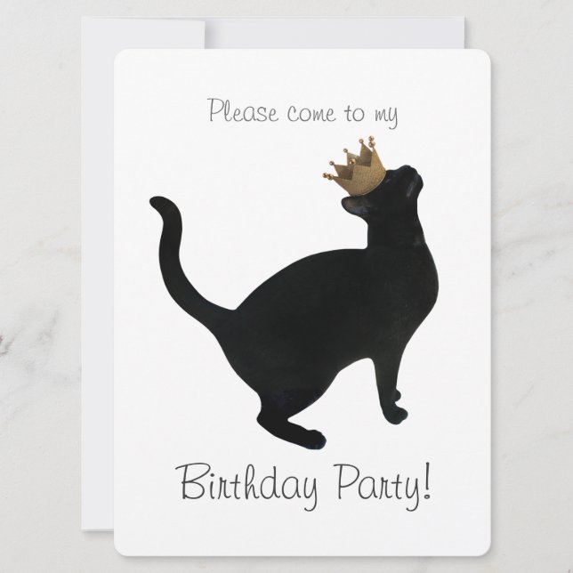 Cat Crown Birthday Party Invitation (Front)