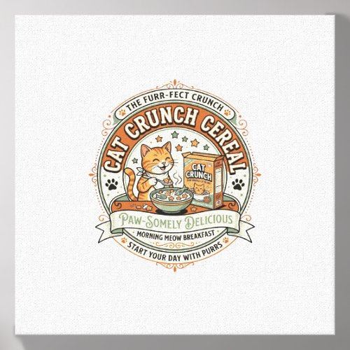 Cat Crunch Cereal Cat Breakfast Cereal Box Cat Vin Canvas Photo Tile