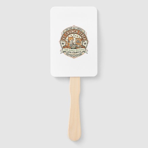 Cat Crunch Cereal Cat Breakfast Cereal Box Cat Vin Hand Fan