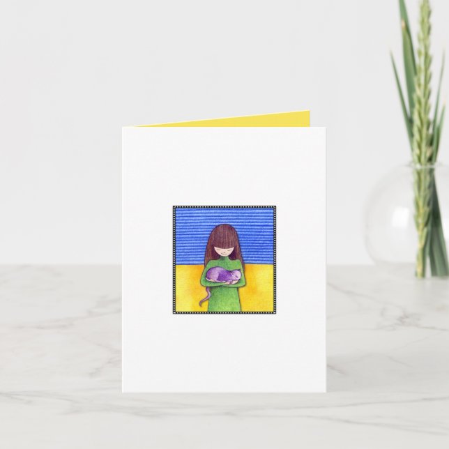 Cat Cuddle Note Card (Front)