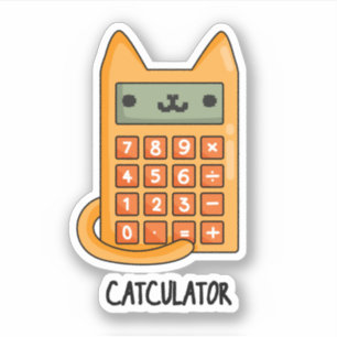 Cat-culator Funny Calculator Pun Sticker
