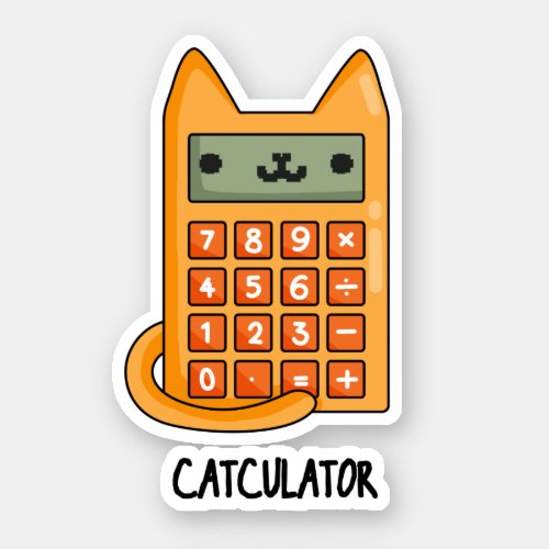 Cat_culator Funny Calculator Pun  Sticker