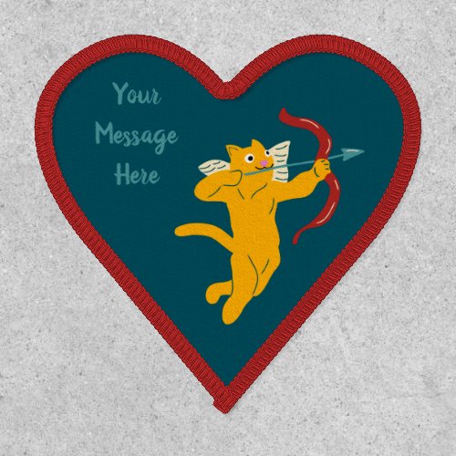 Cat Cupid Custom Message Valentines Day Patch