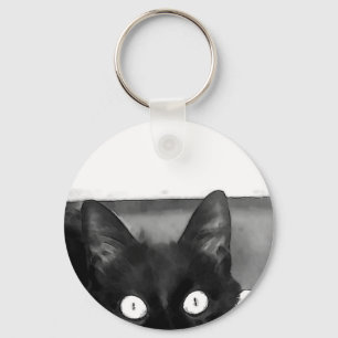 Cat Curiosity Keychain