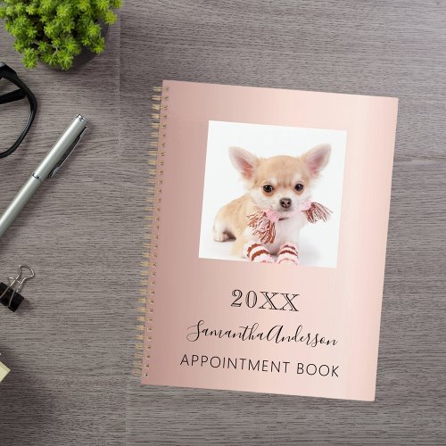 Cat custom photo rose gold planner