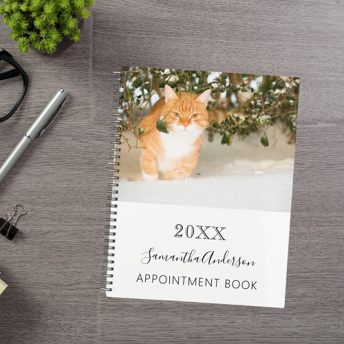 Cat custom photo white black planner