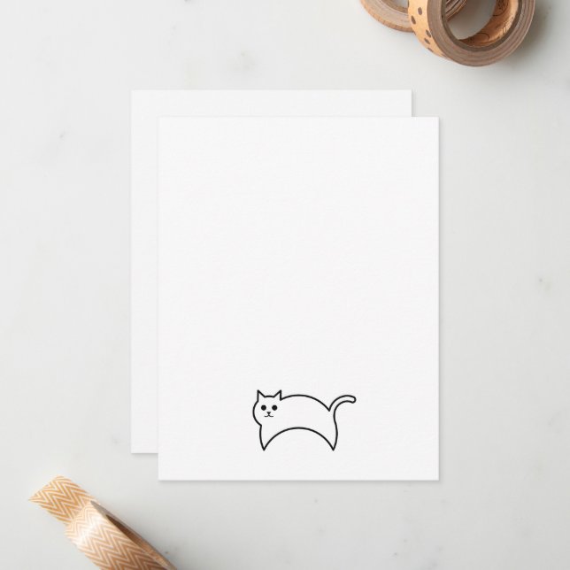 Cat Custom Thank you Note for Cat Lover Card (Front/Back In Situ)