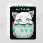 Cat Cute and Playful peaking from a Pocket (Front/Back)