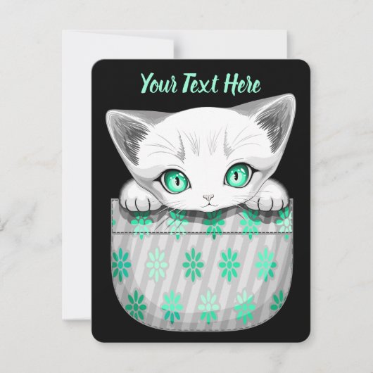 Cat Cute and Playful peaking from a Pocket (Front)