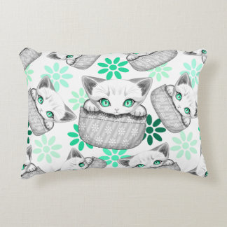 Cat Cute and Playful peaking from a Pocket Accent Pillow