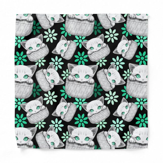 Cat Cute and Playful peaking from a Pocket Bandana (Front)