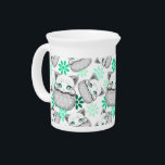 Cat Cute and Playful peaking from a Pocket Beverage Pitcher<br><div class="desc">Kitty Cute Playful Baby Cat with big aqua Eyes,  peaking out from a Pocket. Original Vector illustration Copyright BluedarkArt TheChameleonArt.</div>