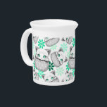 Cat Cute and Playful peaking from a Pocket Beverage Pitcher<br><div class="desc">Kitty Cute Playful Baby Cat with big aqua Eyes,  peaking out from a Pocket. Original Vector illustration Copyright BluedarkArt TheChameleonArt.</div>