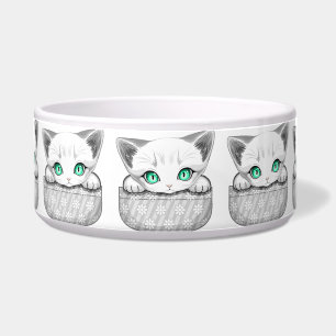 Cat Cute and Playful peaking from a Pocket Bowl