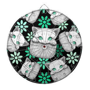 Cat Cute and Playful peaking from a Pocket Dart Board