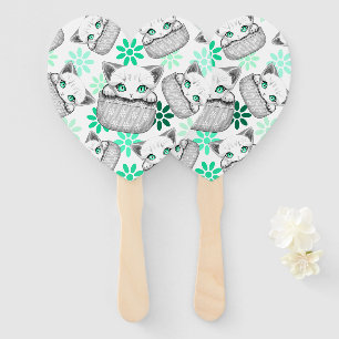 Cat Cute and Playful peaking from a Pocket Hand Fan