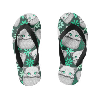 Cat Cute and Playful peaking from a Pocket Kid's Flip Flops