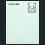 Cat Cute and Playful peaking from a Pocket Letterhead<br><div class="desc">Kitty Cute Playful Baby Cat with big aqua Eyes,  peaking out from a Pocket. Original Vector illustration Copyright BluedarkArt TheChameleonArt.</div>