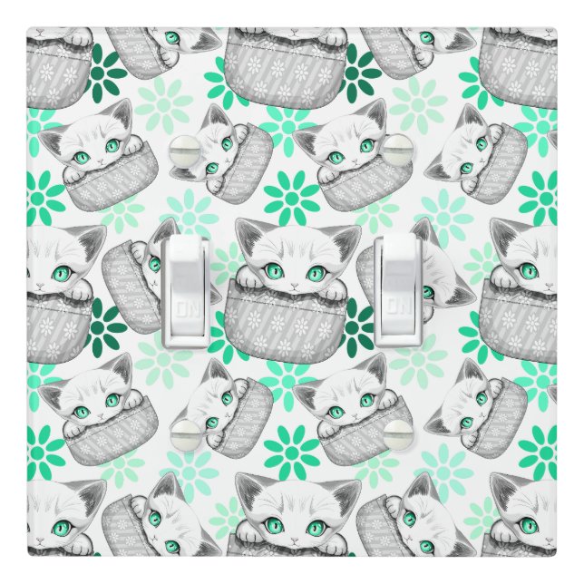 Cat Cute and Playful peaking from a Pocket Light Switch Cover (In Situ)