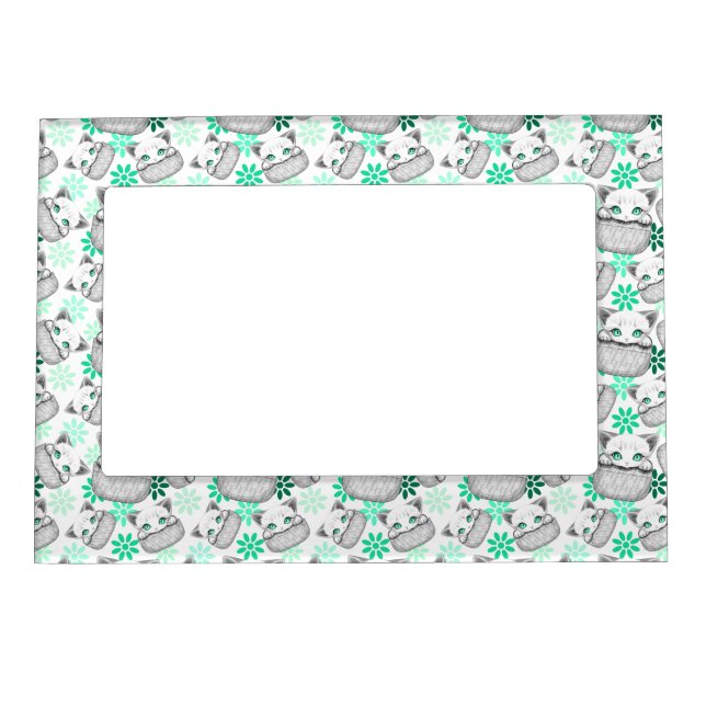 Cat Cute and Playful peaking from a Pocket Magnetic Frame (Front)