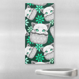 Cat Cute and Playful peaking from a Pocket Magnetic Notepad