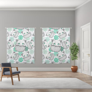 Cat Cute and Playful peaking from a Pocket Sheer Curtains