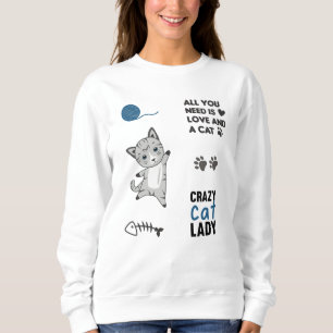 Cat Cute Animals Sticker Set Lover Cats Sweatshirt