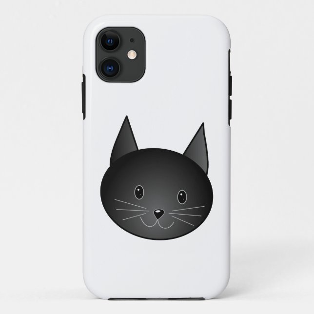 Cat. Cute black kitty. Case-Mate iPhone Case (Back)