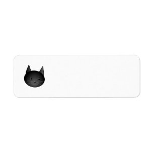 Cat. Cute black kitty. Label