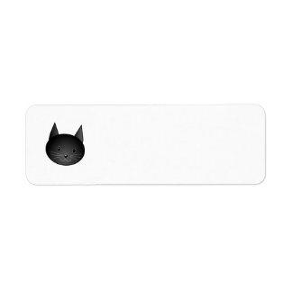 Cat. Cute black kitty. Label