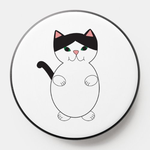 Cat Cute Cartoon Black and White PopSocket