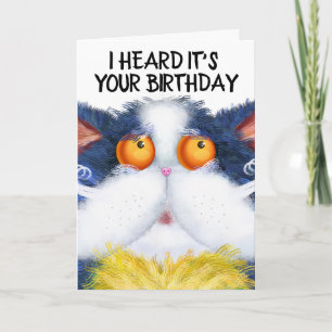 CAT CUTE CAT ART FUNNY BIRTHDAY GREETING CARDS