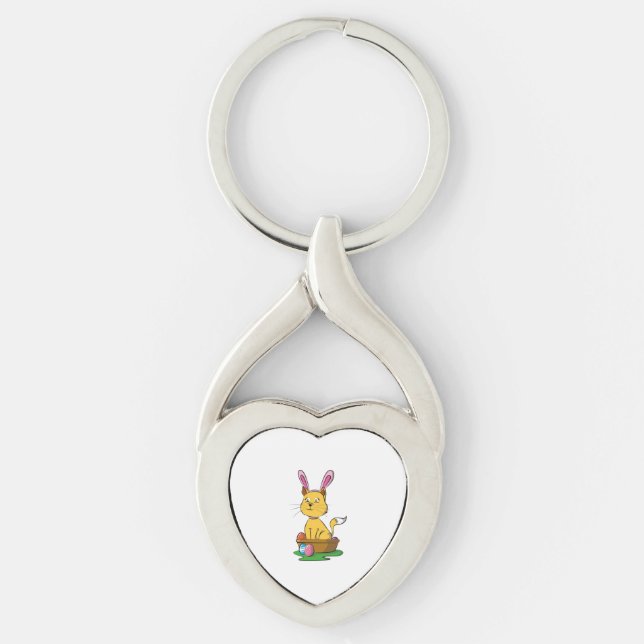 Cat cute easter keychain (Front)