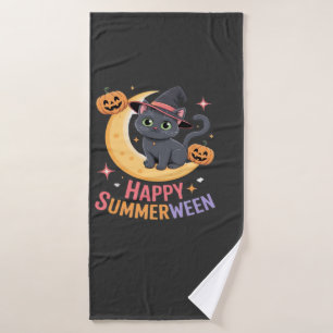 Cat Cute Halloween Aesthetic Essential T-Shirt Bath Towel