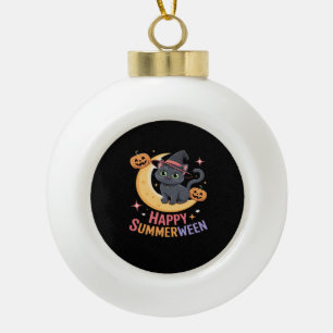 Cat Cute Halloween Aesthetic Essential T-Shirt Ceramic Ball Christmas Ornament